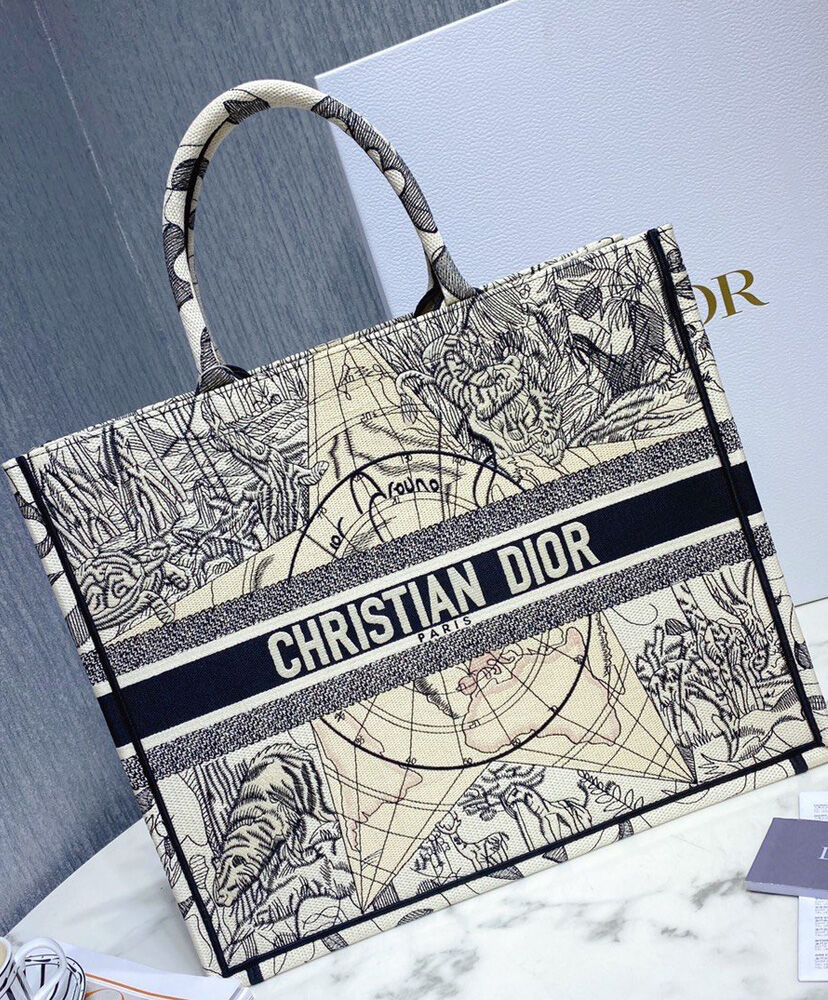 Christian Dior Multicolor Dior Around the World Embroidery Blue